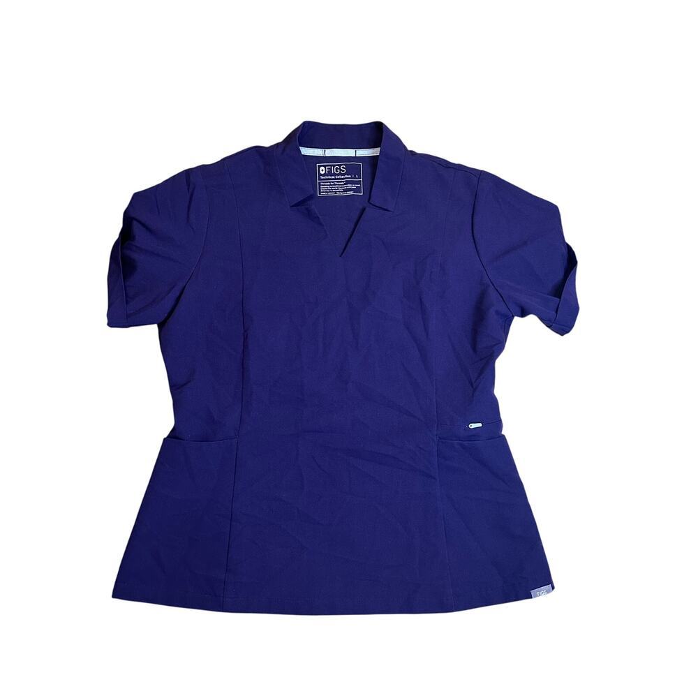 Figs Inala Slim Scrub Top‎ PURPLE Large